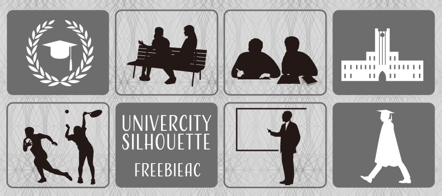 大学のシルエット素材