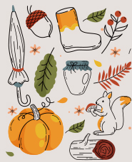 手描きの秋イラストコレクション
